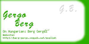 gergo berg business card